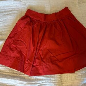 Banana Republic Red Mini Skater Skirt with Pleated Style for Casual Night Out